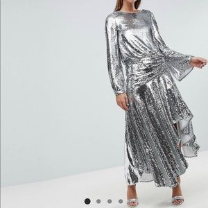 ASOS Drop waist all over sequin midi dress